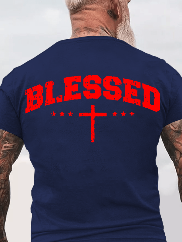 Blessed Cross  Jesus God Christian Cotton T-Shirt