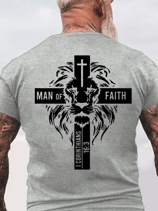Man of Faith  Jesus God Christian Cotton T-Shirt