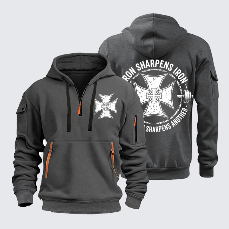 Zipper Hoodies - Iron Sharpens Iron So One Man Sharpens Another