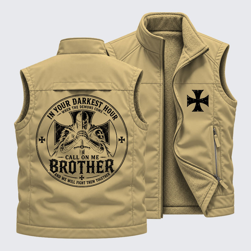 Reversible Fleece-Lined Outdoor Vest - Call On Me Brother – Knights of Faith