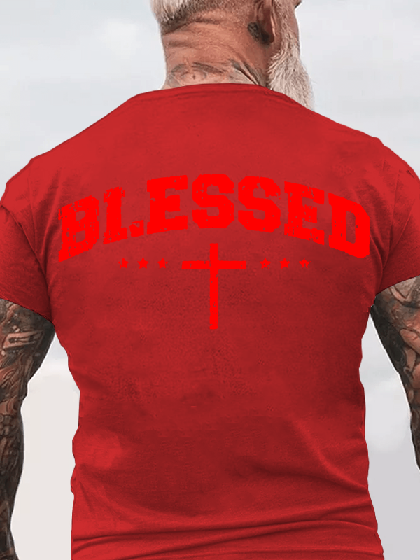 Blessed Cross  Jesus God Christian Cotton T-Shirt