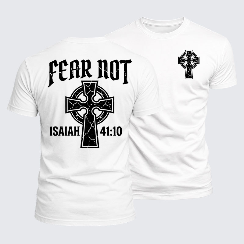 Fear Not Isaiah 41:10 Jesus God Christian  – Luxe Mercerized Interlock Cotton Tee