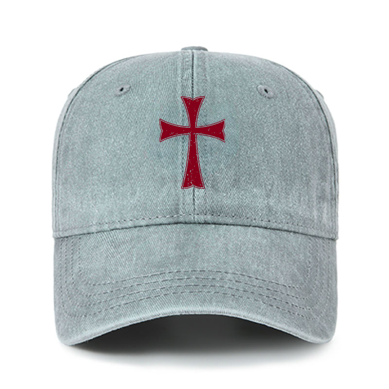 Heritage Washed Cap-Knights Templar Crusader Cross