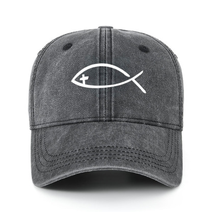 Heritage Washed Cap - Jesus Fish Christ 