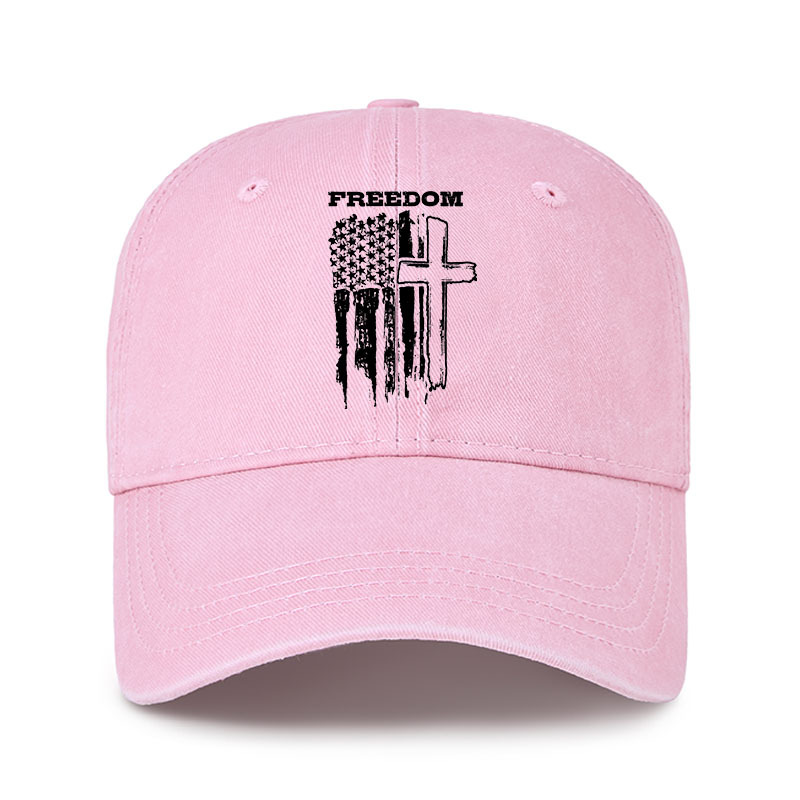 Heritage Washed Cap - Freedom Cross Vertical Flag