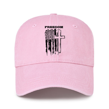 Heritage Washed Cap - Freedom Cross Vertical Flag