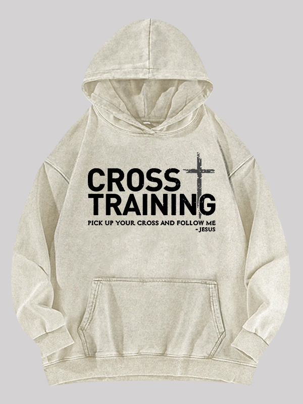 Cross Training Jesus God Christian Washed Hoodie