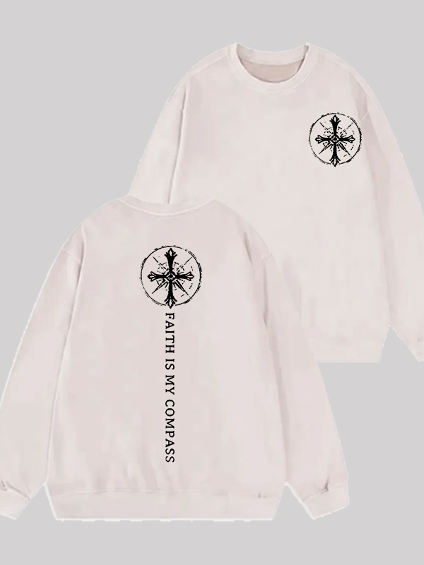 Faith Is My Compass Jesus God Christian Washed Sweatshirt