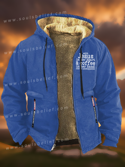 Jesus in her Heart  Jesus God Christian Zipper Hooded Jacket