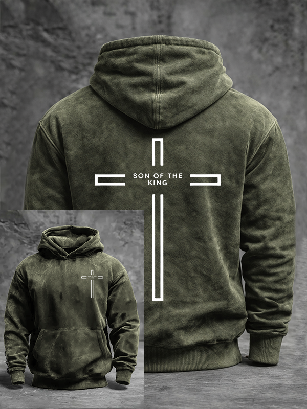 Son of The King Jesus God Christian Washed Hoodie