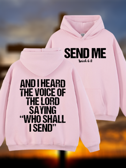 Send Me Isaiah 6:8 Jesus God Christian Plush Fleece-Lined Hoodie