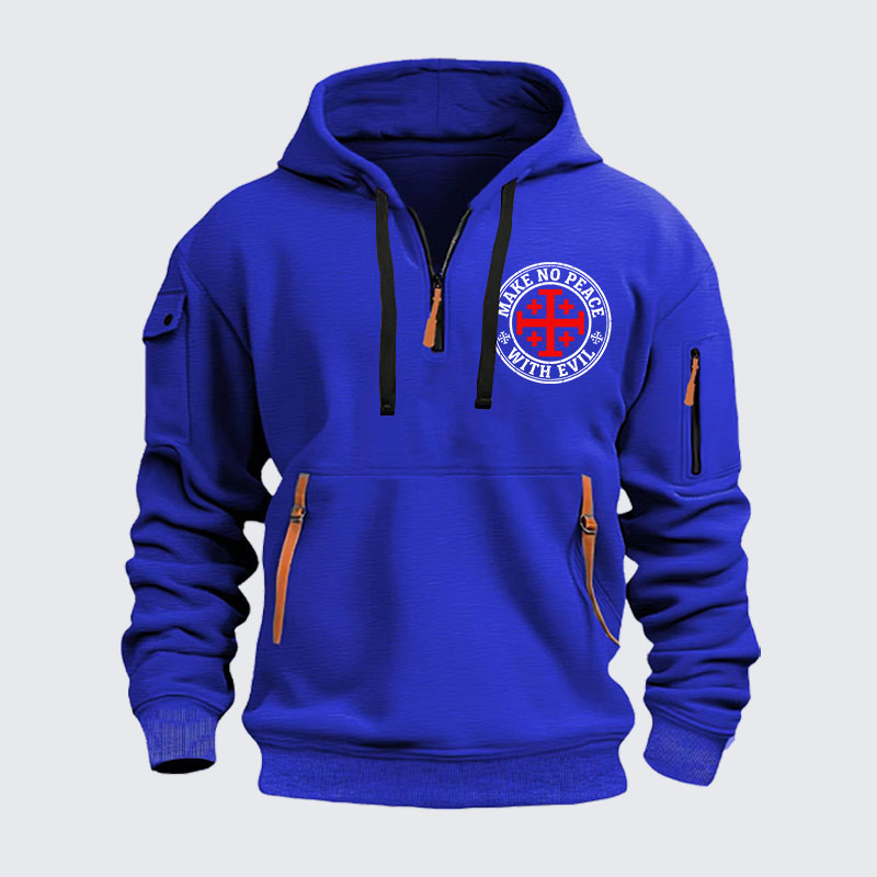 Zipper Hoodies - Make No Peace with Evil Knight Templar Jerusalem Cross