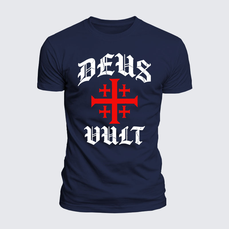 Deus Vult Jesus God Christian  – Luxe Mercerized Interlock Cotton Tee
