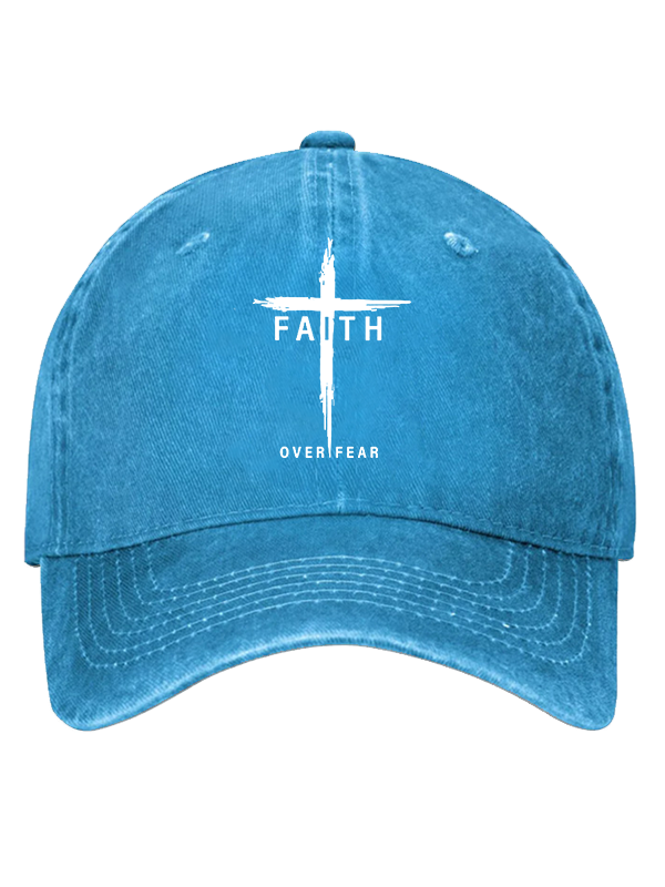 Faith Over Fear Cross Christian Hat