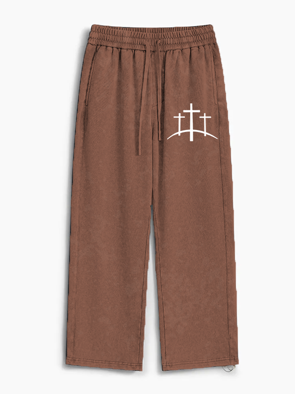 Cross Jesus God Christian Washed Sweatpants