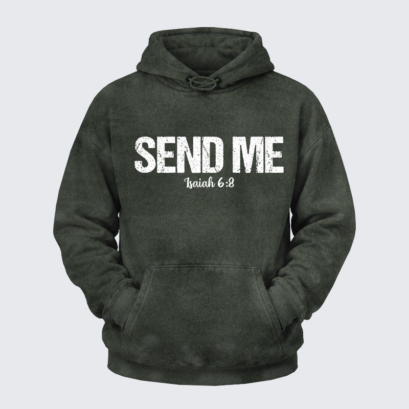 Washed Hoodie - Isaiah 6:8 - SEND ME