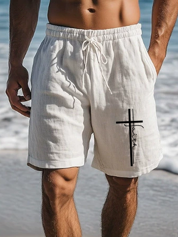 Men's Faith Cross Christian Beach Shorts