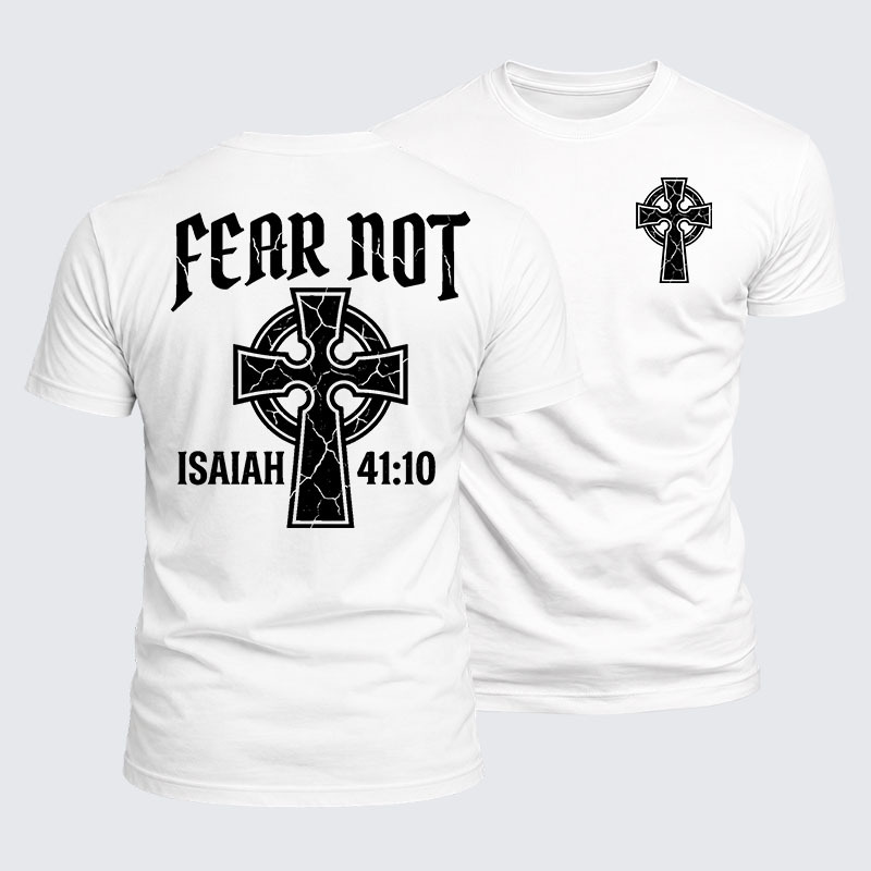 Fear Not Isaiah 41:10 Jesus God Christian  – Luxe Mercerized Interlock Cotton Tee