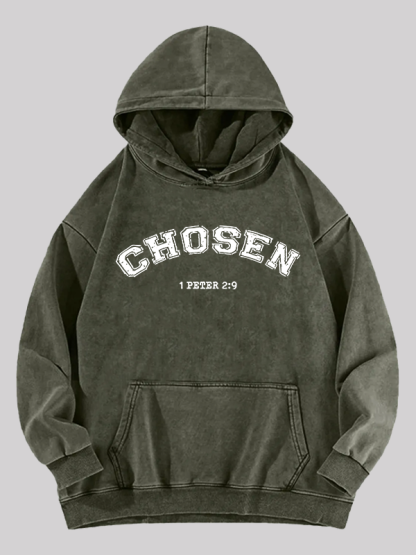 Chosen Jesus God Christian Washed Hoodie
