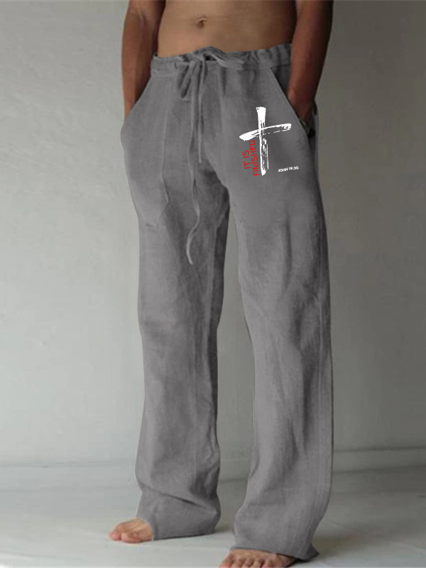 Men's It Is Finished Christian Beach Pants