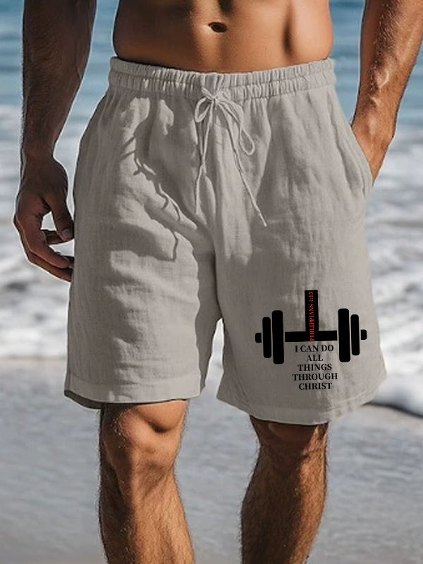 Fitness Philippians 4 : 13 Christian Beach Shorts