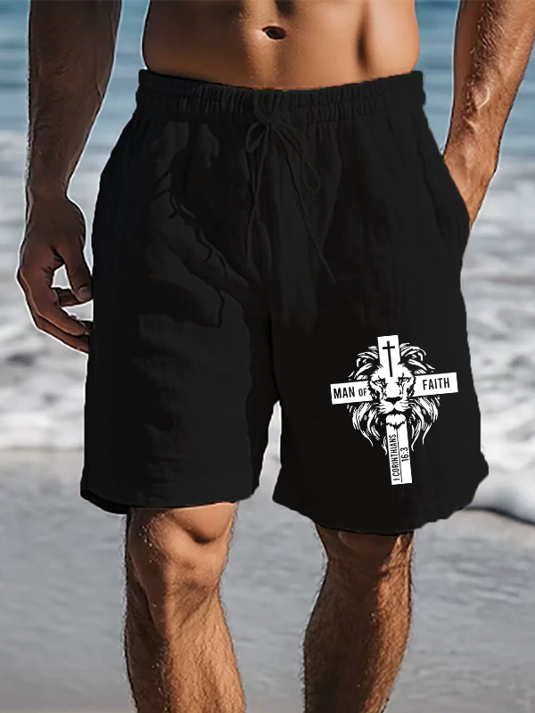 Man of Faith Christian Beach Shorts