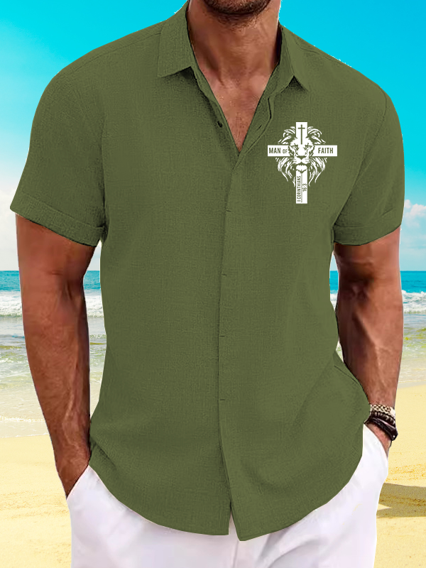 Man of Faith Jesus God Christian Short Sleeve Shirt