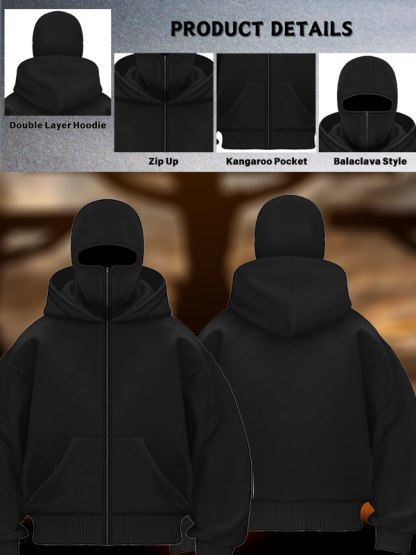 Cross Fleece Double Hooded Hoodie