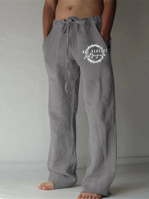Men's Not Perfect Just Forgiven Religious Christian Beach Pants