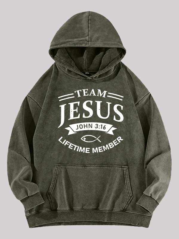 Jesus Team Jesus God Christian Washed Hoodie