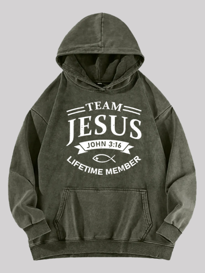 Jesus Team Jesus God Christian Washed Hoodie