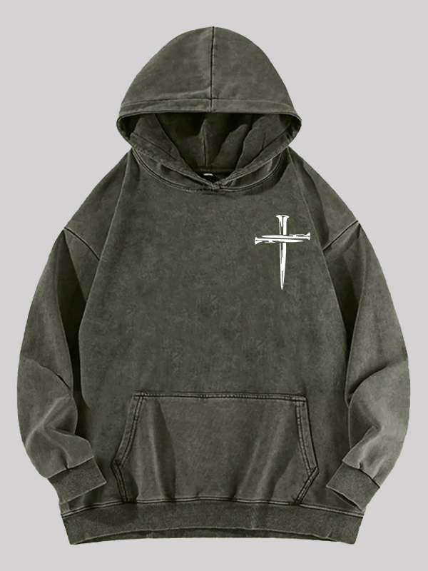 Cross Jesus God Christian Washed Hoodie
