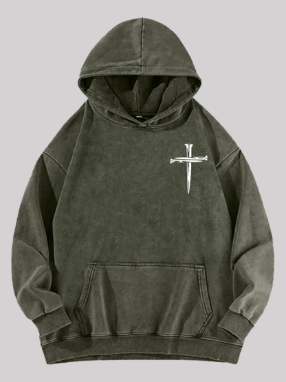 Cross Jesus God Christian Washed Hoodie