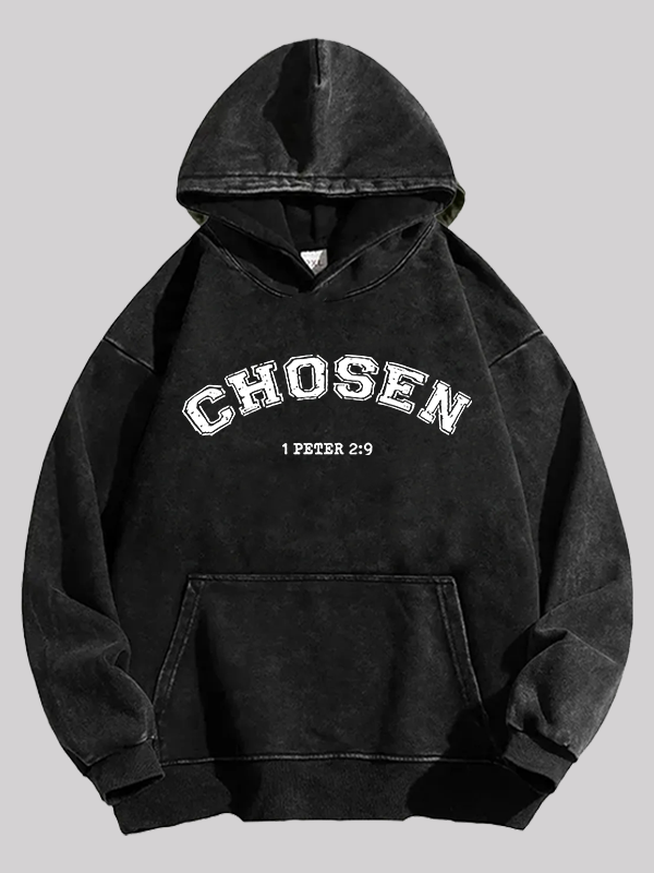 Chosen Jesus God Christian Washed Hoodie