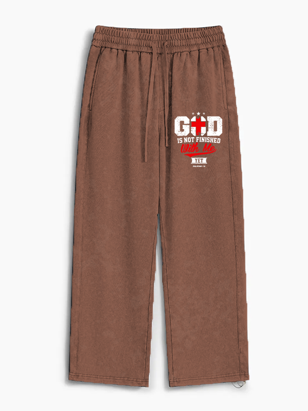 God Is Not Finished With Me Philippians 1:5 Jesus God Christian Washed Sweatpants