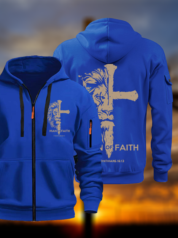 Man of Faith Jesus God Christian Zipper Hoodies