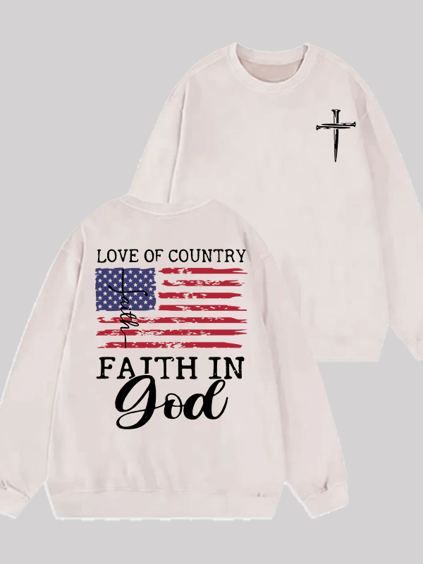 Faith In God Jesus God Christian Washed Sweatshirt