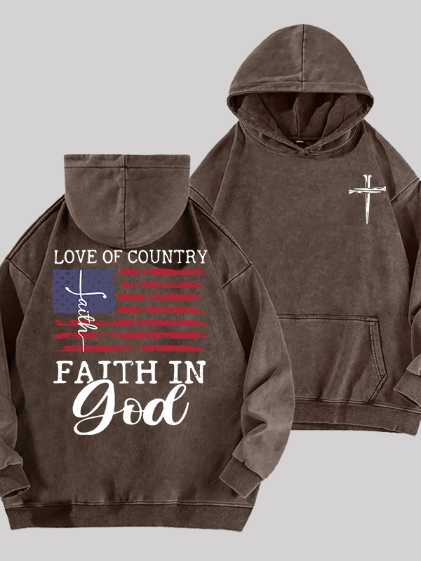 Faith In God Jesus God Christian Washed Hoodie