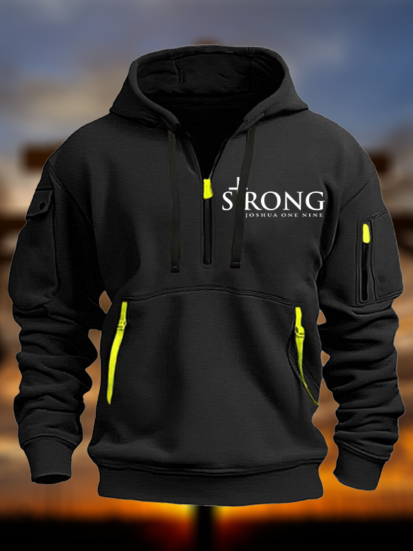 Strong Joshua One Nine Jesus God Christian Zipper Hoodies