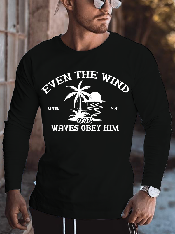 Men's  faith God'S Strong Hand Is Over My Life Long Sleeve T-Shirt