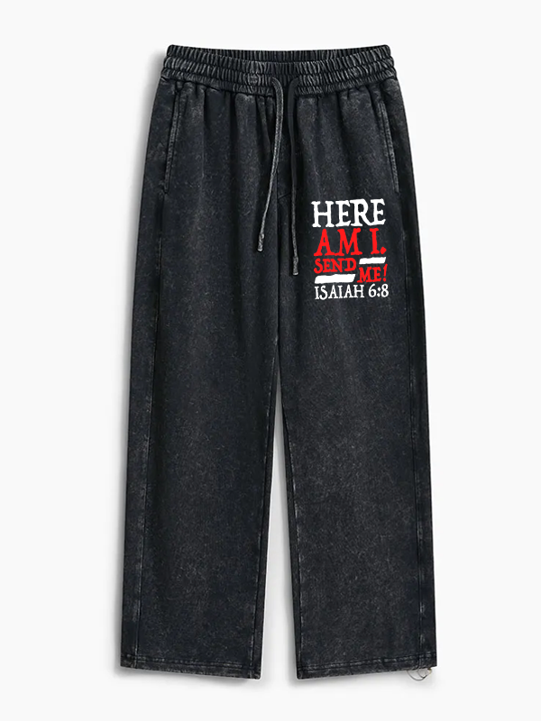 Isaiah 6:8 Send Me! Jesus God Christian Washed Sweatpants