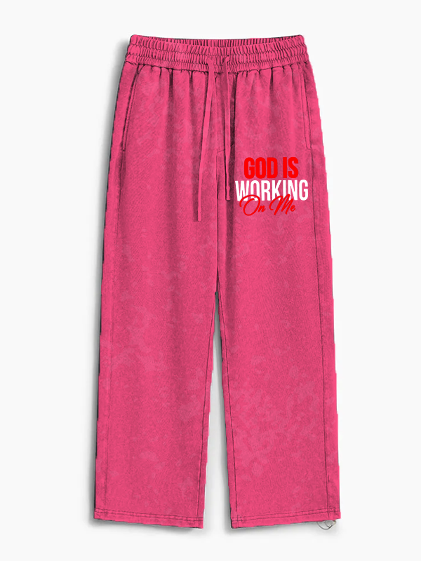 God Is Working On Me Jesus God Christian Washed Sweatpants