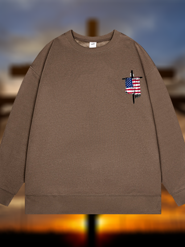 Faith Flag Cross Jesus God Christian Sweatshirt