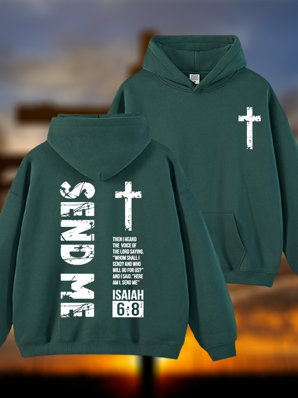 Send Me Isaiah 6:8 Jesus God Christian Plush Fleece-Lined Hoodie