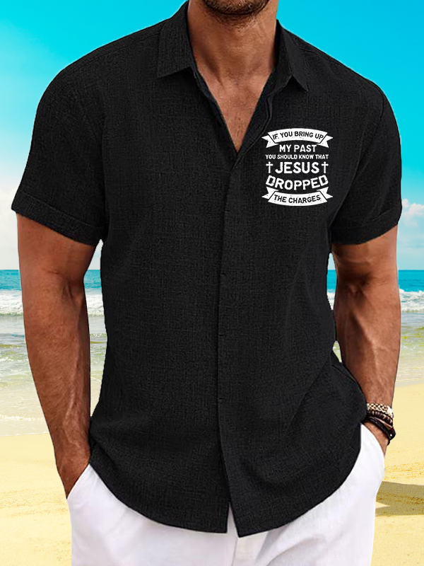 Jesus Dropped The Charges Jesus God  Christian Short Sleeve Shirt