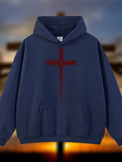 Light of Cross Jesus God Christian Plush Fleece-Lined Hoodie