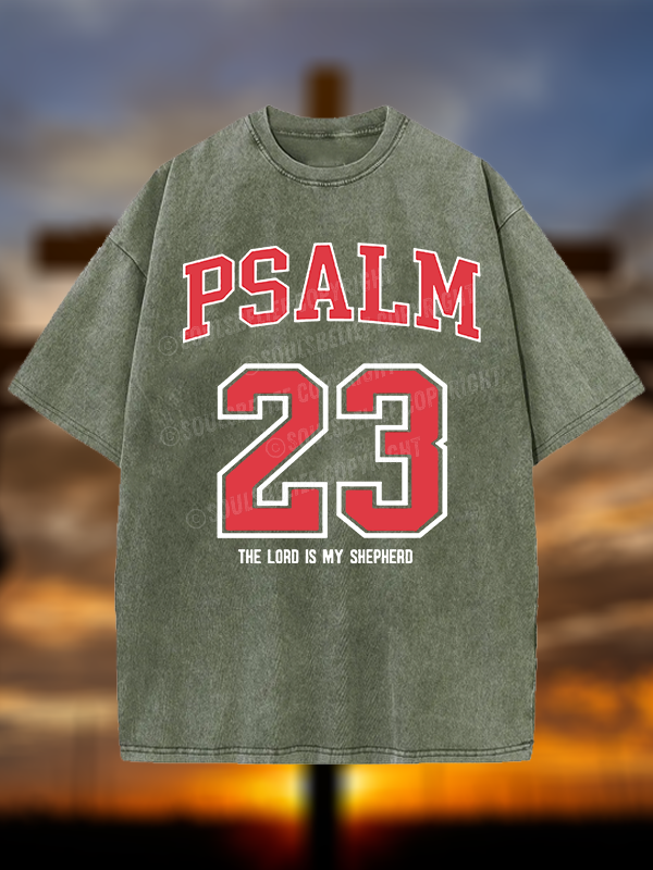 Psalm 23 Christian Washed T-Shirt