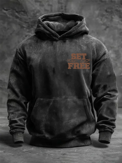 Set Free Jesus God Christian Washed Hoodie