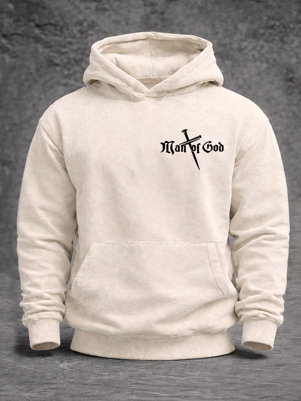 Man of God Jesus God Christian Washed Hoodie