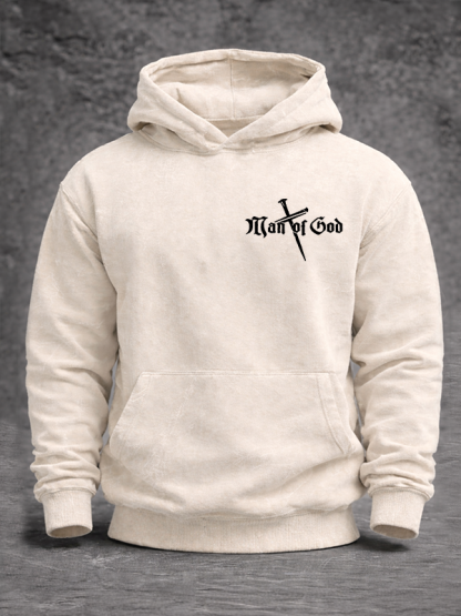 Man of God Jesus God Christian Washed Hoodie